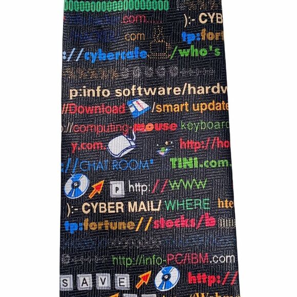 Men’s Vintage Y2K Internet theme tie - Picture 3 of 5